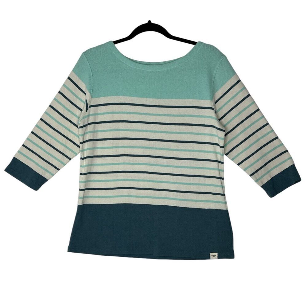 LL Bean Sweater Top womens large 3/4 sleeves Cozycore‎ Corpcore Outdoor Stretch